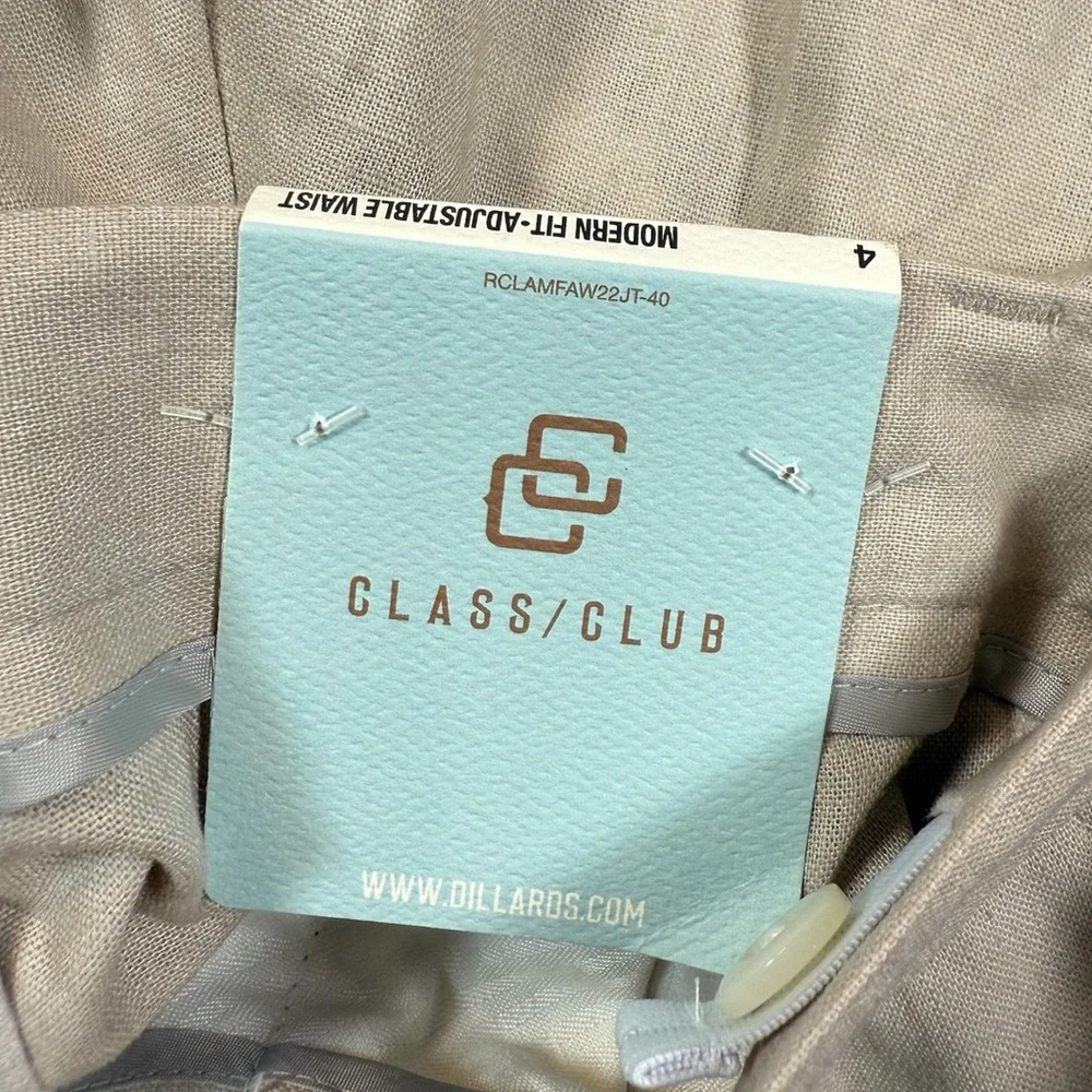 NWT CLASS CLUB Boys Khaki Dress‎ Pants Modern Fit Adjustable Waist Size 4 NEW